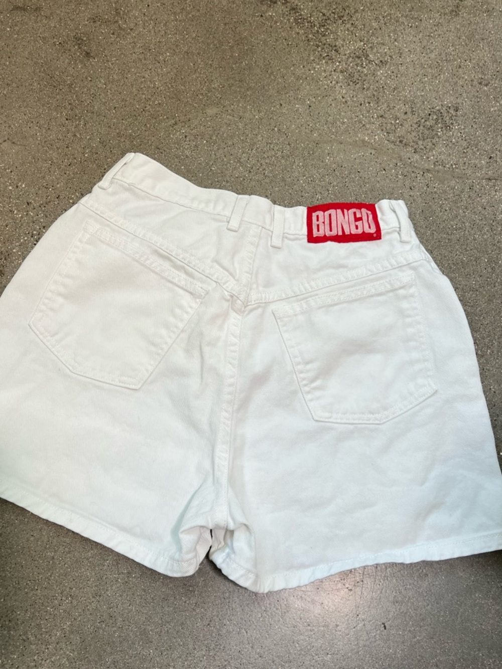 Vintage 1980s bongo White High-Waist Button-Fly Denim Shorts
